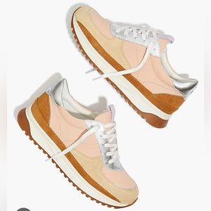 Madewell Kickoff Trainer Sneakers in Nubuck, Suede and Metallic Leather